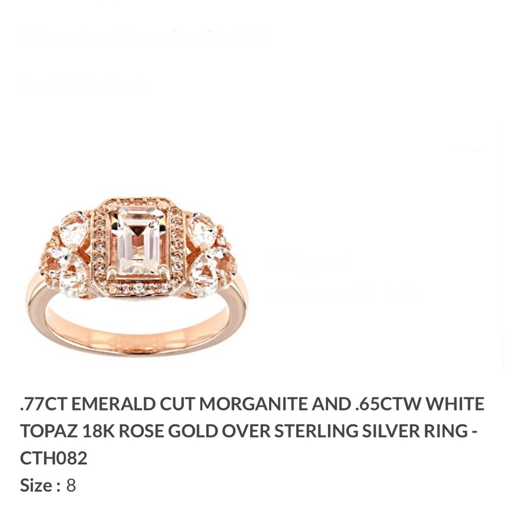 Emerald cut morganite